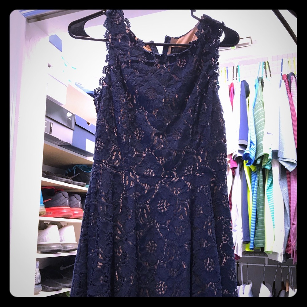 Blue lace dress